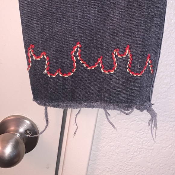 Top Shop High Waist Straight Leg Cut-Off Denim - Picture 12 of 15